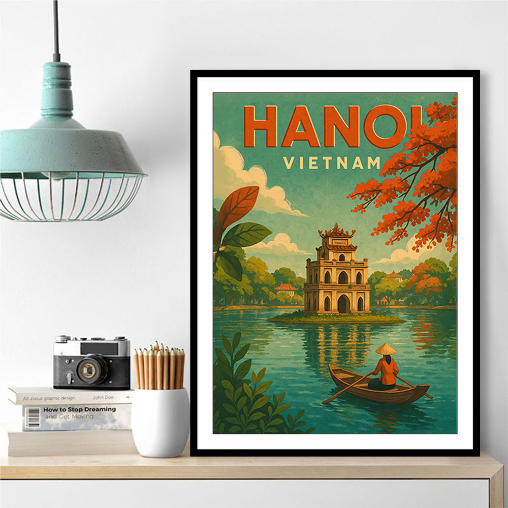 Hanoi Travel Poster 1 Wall Art