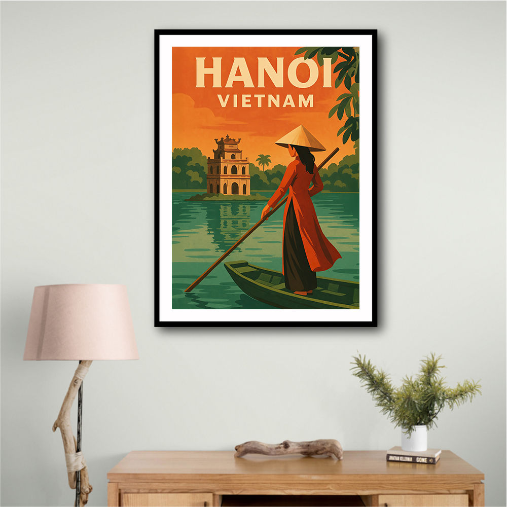 Hanoi Travel Poster Wall Art