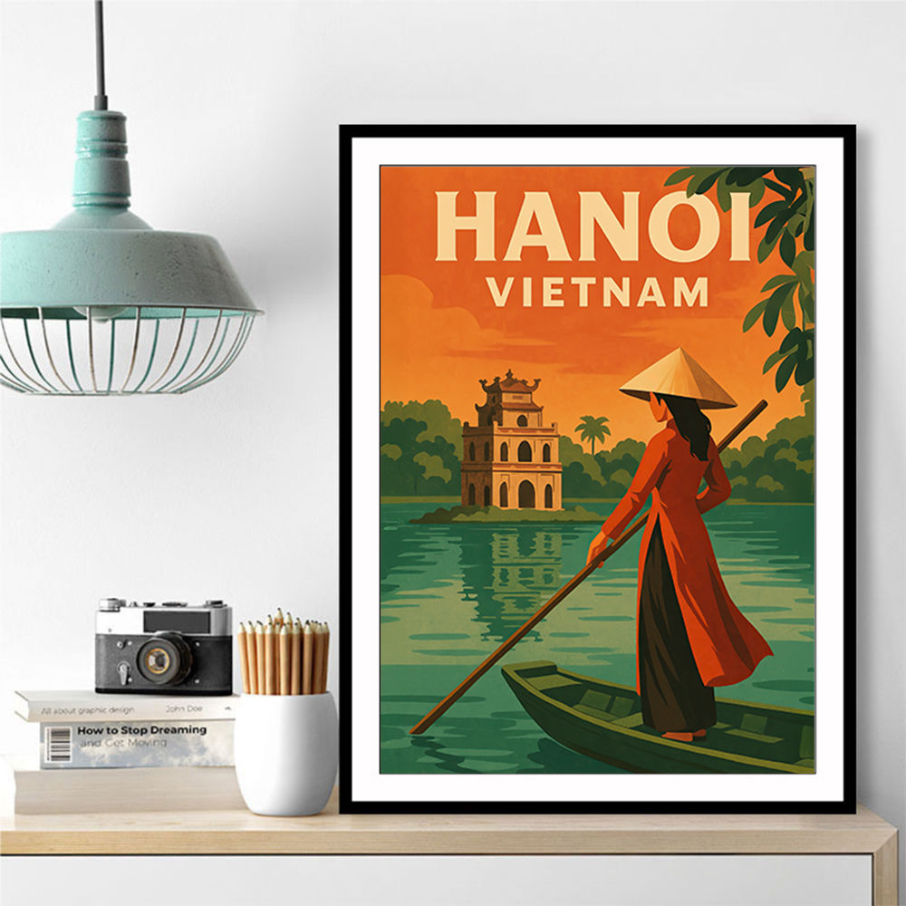 Hanoi Travel Poster Wall Art
