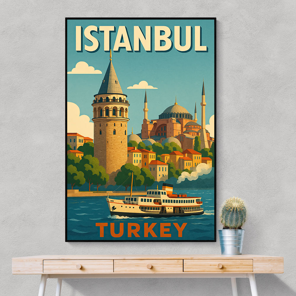 Istanbul Turkey Travel Poster 1 Wall Art