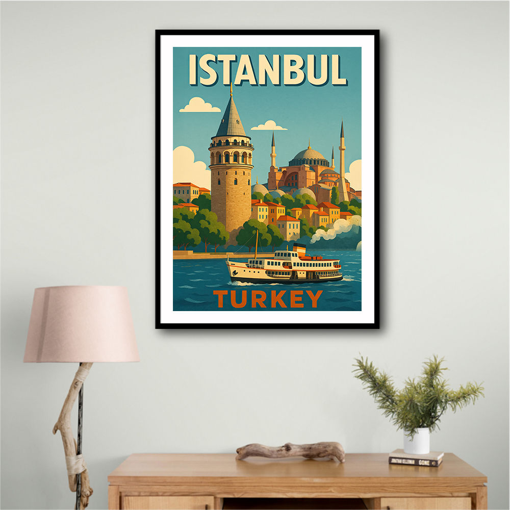 Istanbul Turkey Travel Poster 1 Wall Art