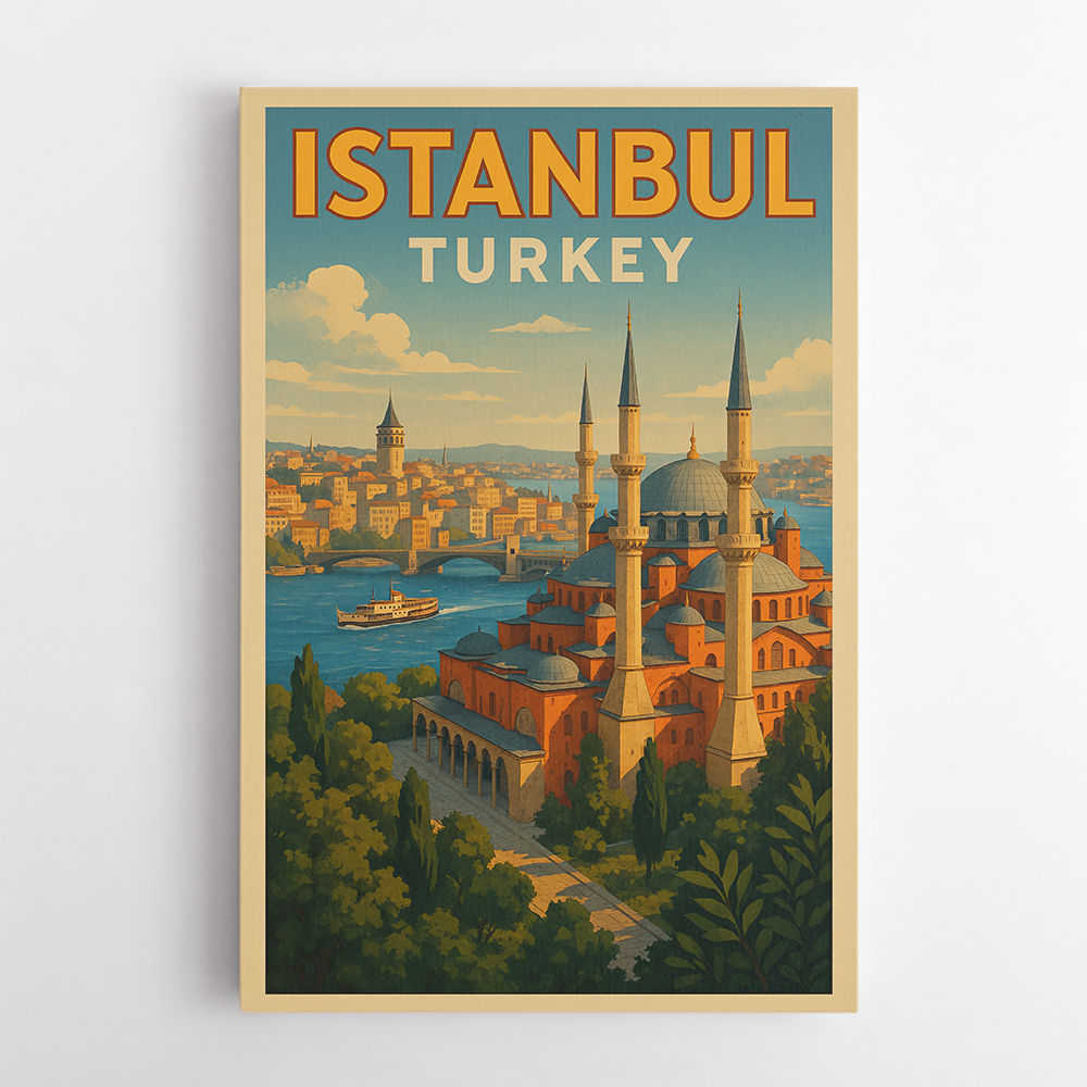 Istanbul Turkey Travel Poster Wall Art