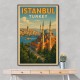 Istanbul Turkey Travel Poster Wall Art