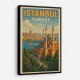 Istanbul Turkey Travel Poster Wall Art