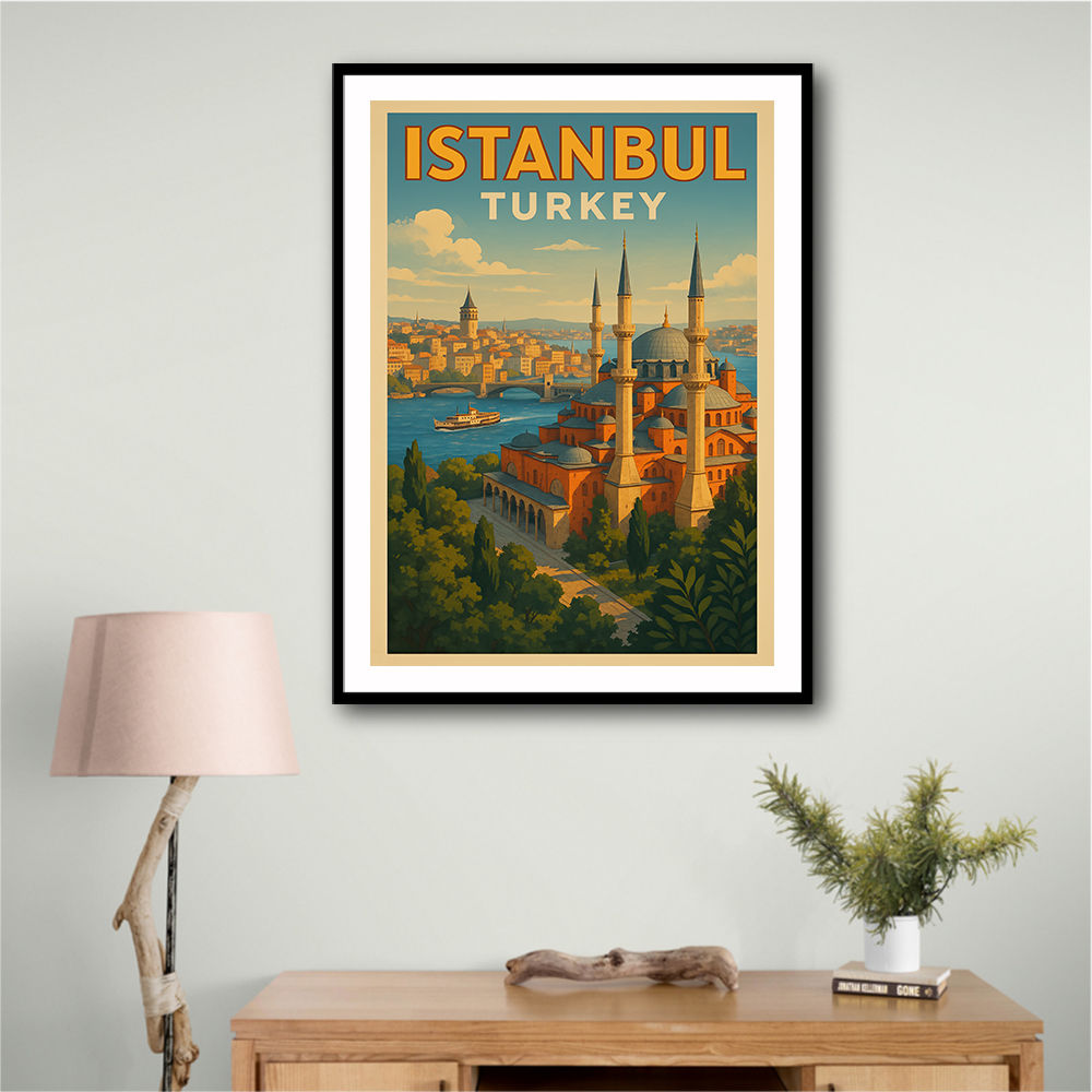 Istanbul Turkey Travel Poster Wall Art