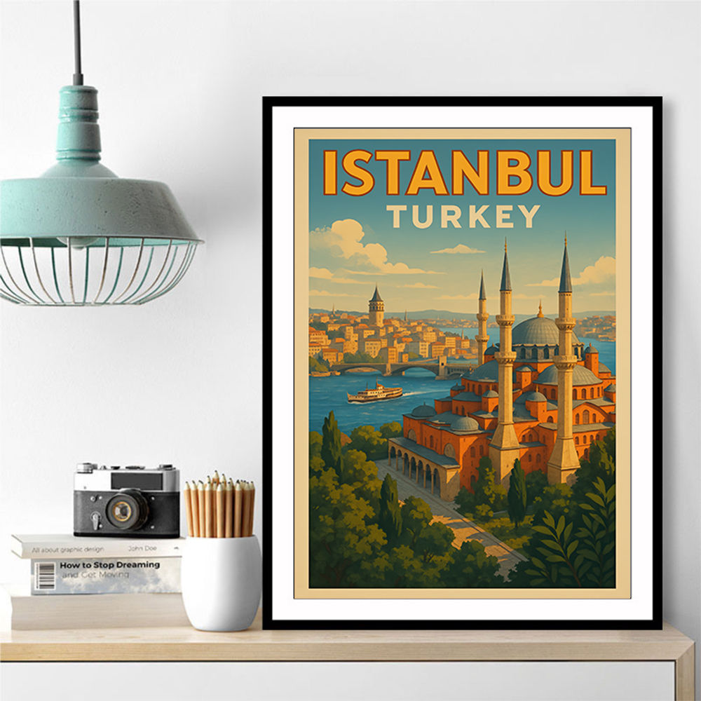 Istanbul Turkey Travel Poster Wall Art