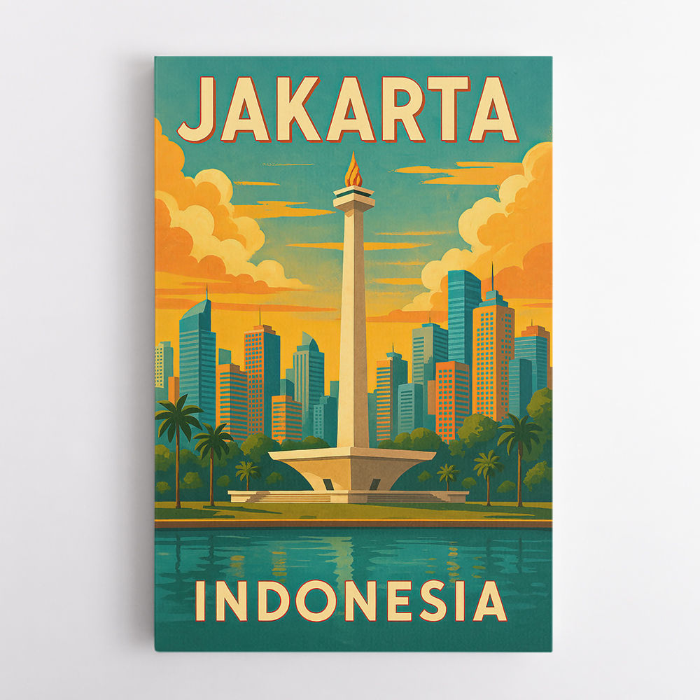 Jakarta Indonesia Travel Poster 2 Wall Art