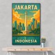 Jakarta Indonesia Travel Poster 2 Wall Art
