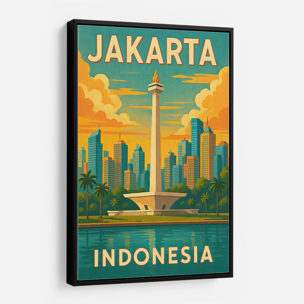 Jakarta Indonesia Travel Poster 2 Wall Art