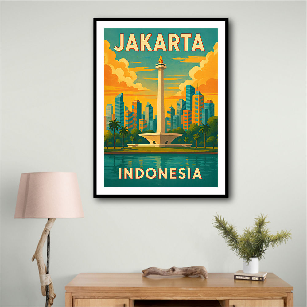 Jakarta Indonesia Travel Poster 2 Wall Art
