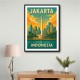 Jakarta Indonesia Travel Poster 2 Wall Art