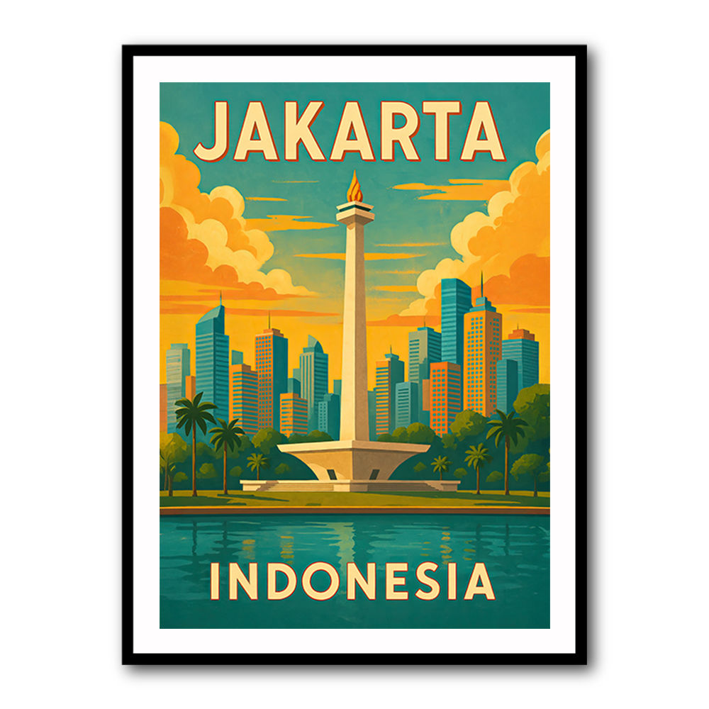 Jakarta Indonesia Travel Poster 2 Wall Art