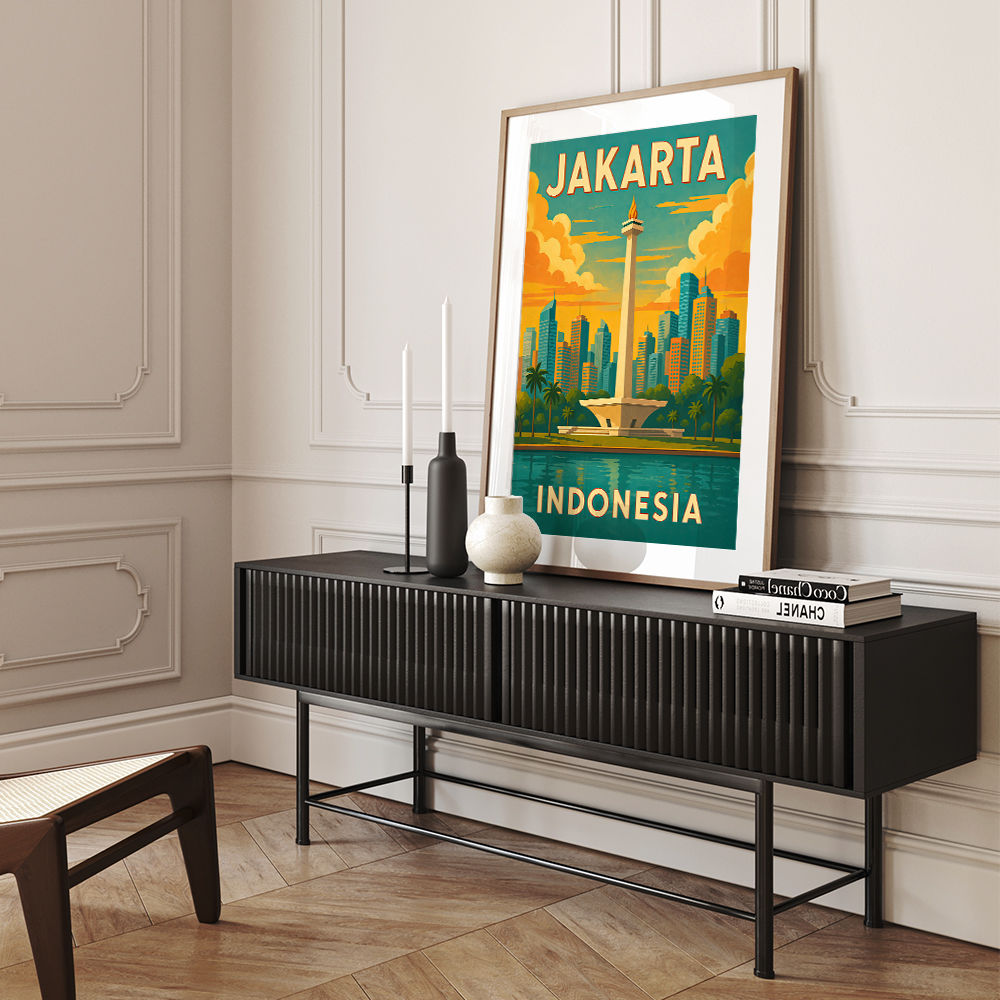 Jakarta Indonesia Travel Poster 2 Wall Art