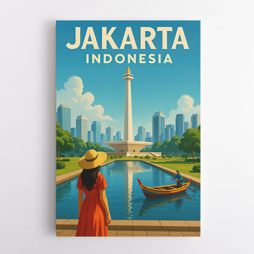 Jakarta Indonesia Travel Poster Wall Art