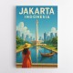 Jakarta Indonesia Travel Poster Wall Art