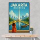 Jakarta Indonesia Travel Poster Wall Art