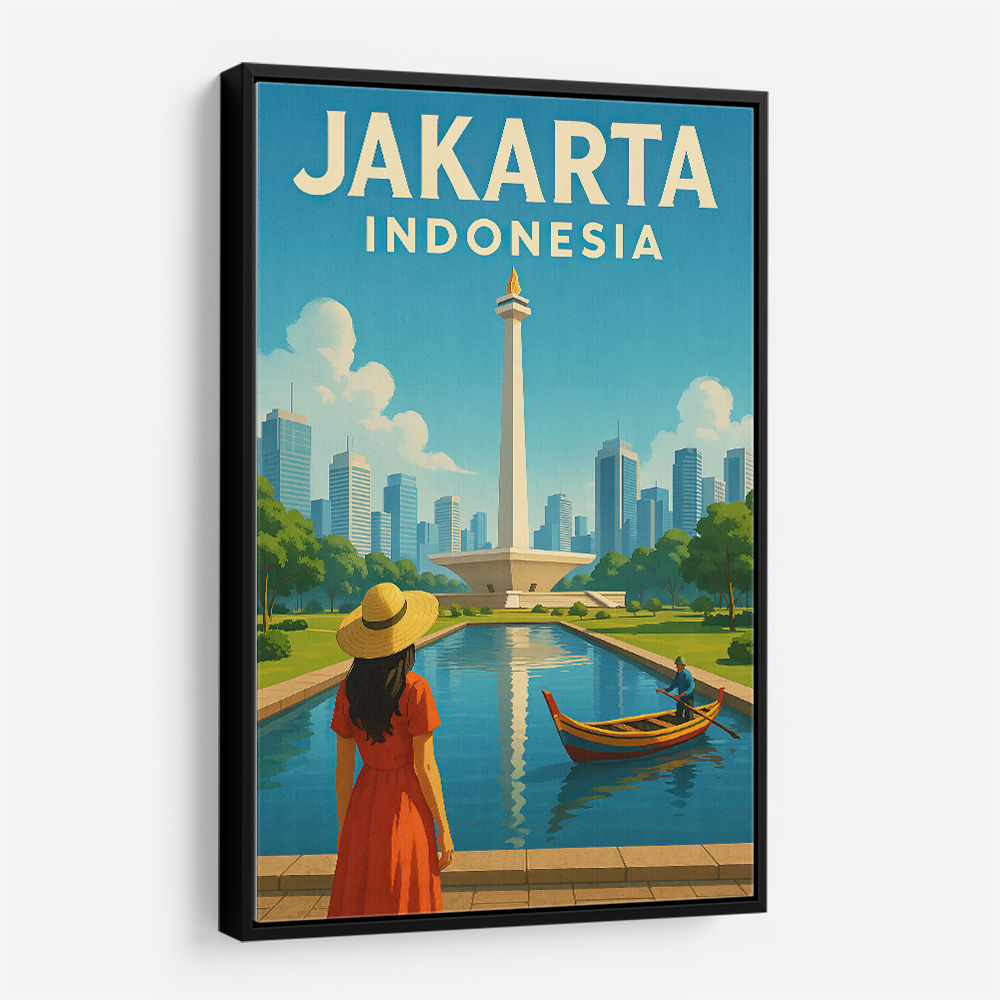 Jakarta Indonesia Travel Poster Wall Art
