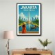 Jakarta Indonesia Travel Poster Wall Art