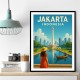 Jakarta Indonesia Travel Poster Wall Art