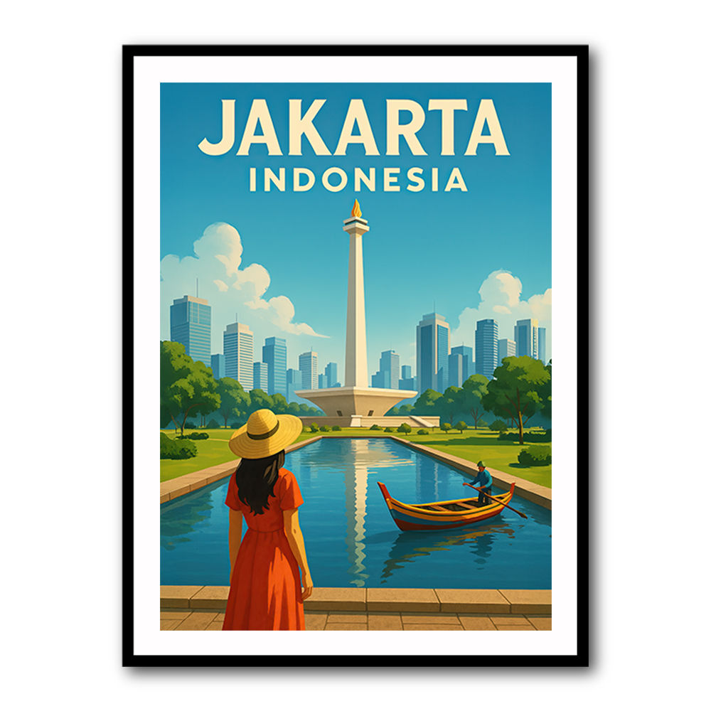 Jakarta Indonesia Travel Poster Wall Art