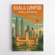 Kuala Lumpur Travel Poster 1 Wall Art
