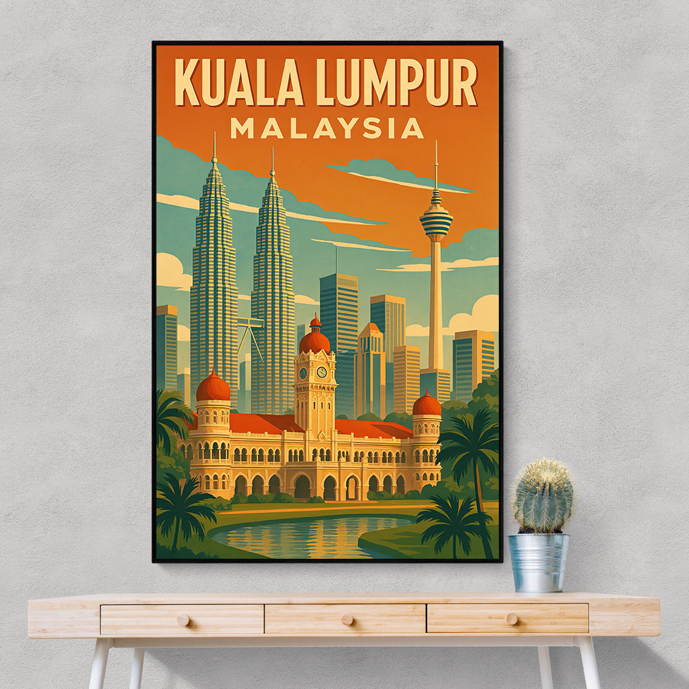 Kuala Lumpur Travel Poster 1 Wall Art
