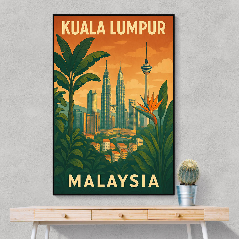 Kuala Lumpur Travel Poster Wall Art