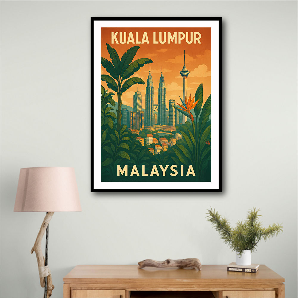Kuala Lumpur Travel Poster Wall Art