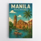 Manila Philippines Travel Poster 1 Wall Art