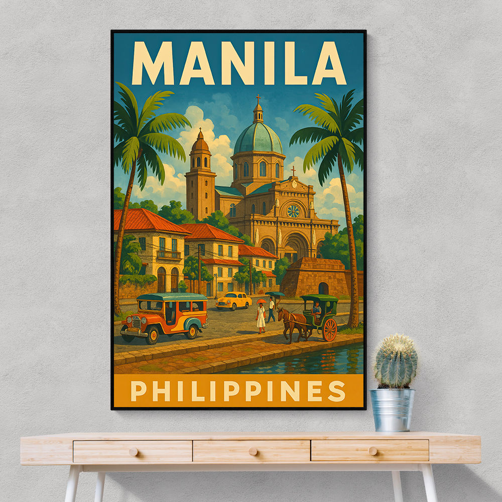 Manila Philippines Travel Poster Wall Art