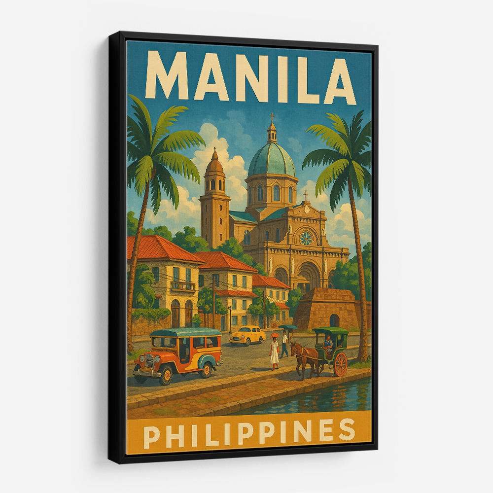 Manila Philippines Travel Poster Wall Art