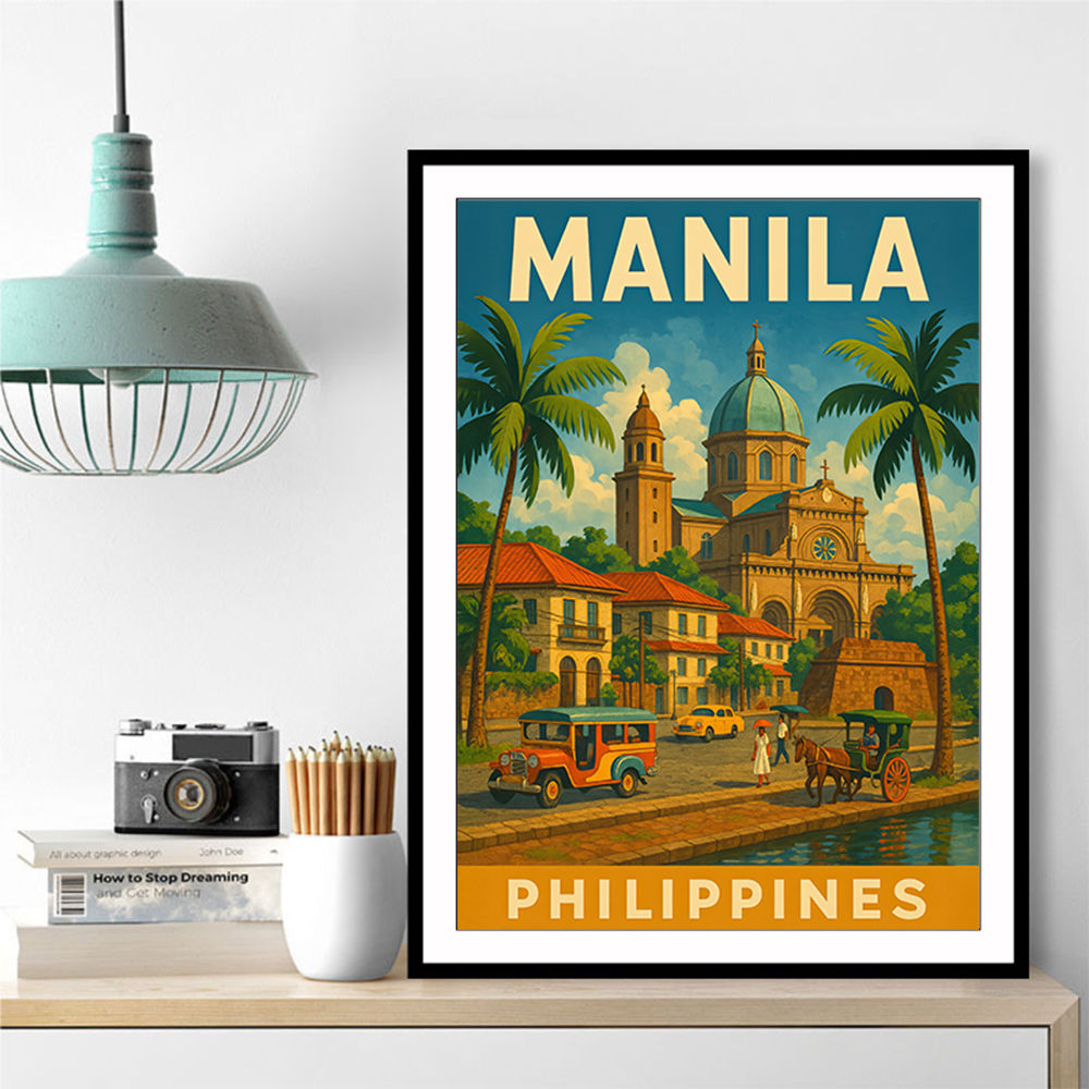 Manila Philippines Travel Poster Wall Art