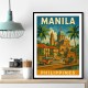 Manila Philippines Travel Poster Wall Art