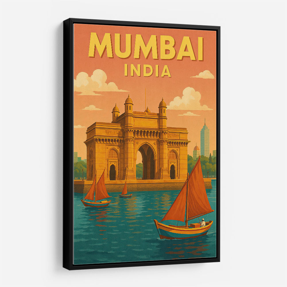 Mumbai India Travel Poster 1 Wall Art