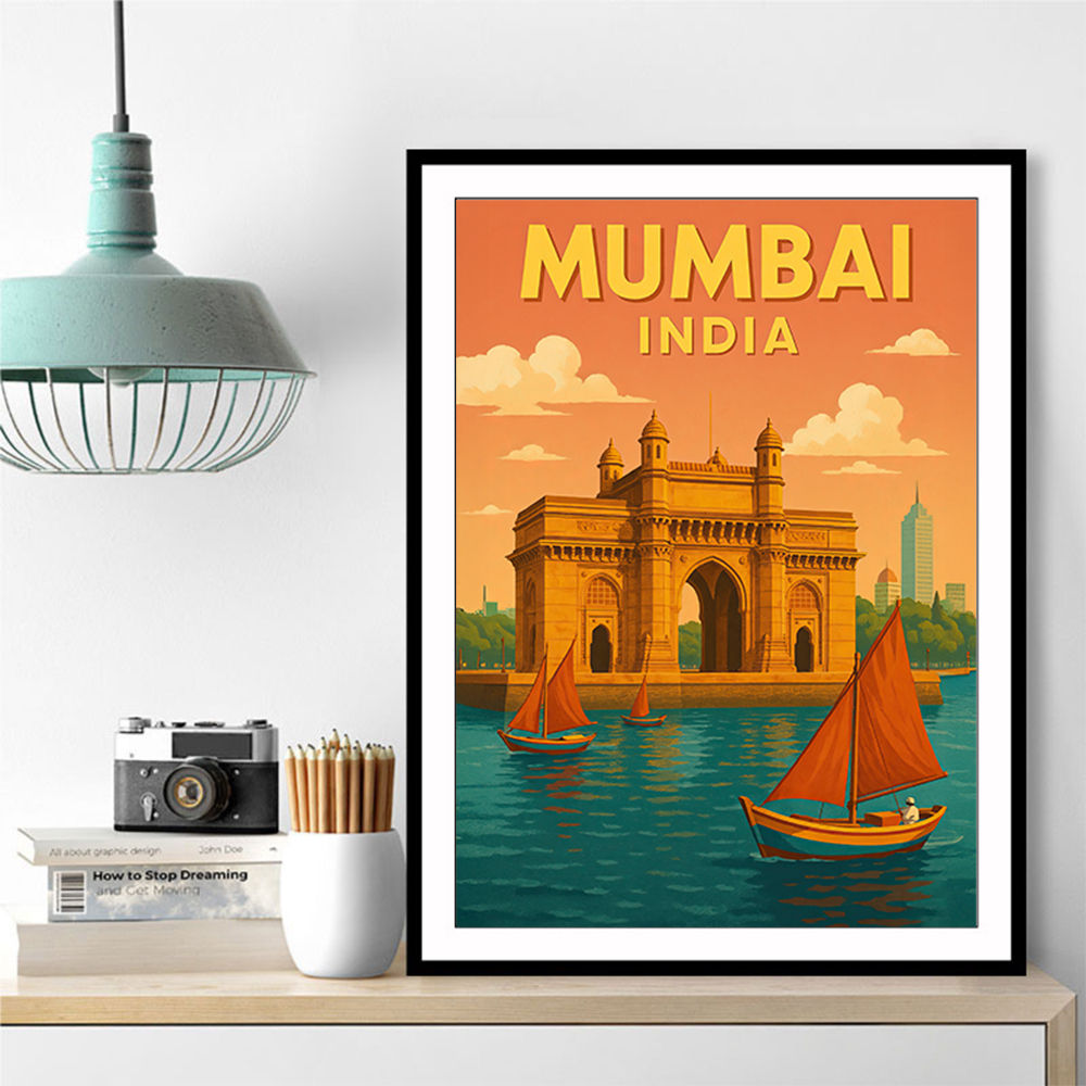 Mumbai India Travel Poster 1 Wall Art