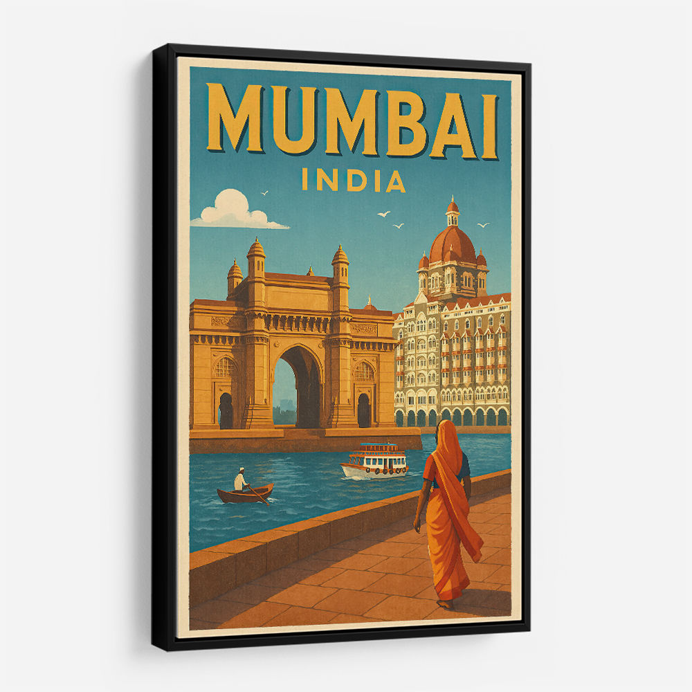 Mumbai India Travel Poster Wall Art