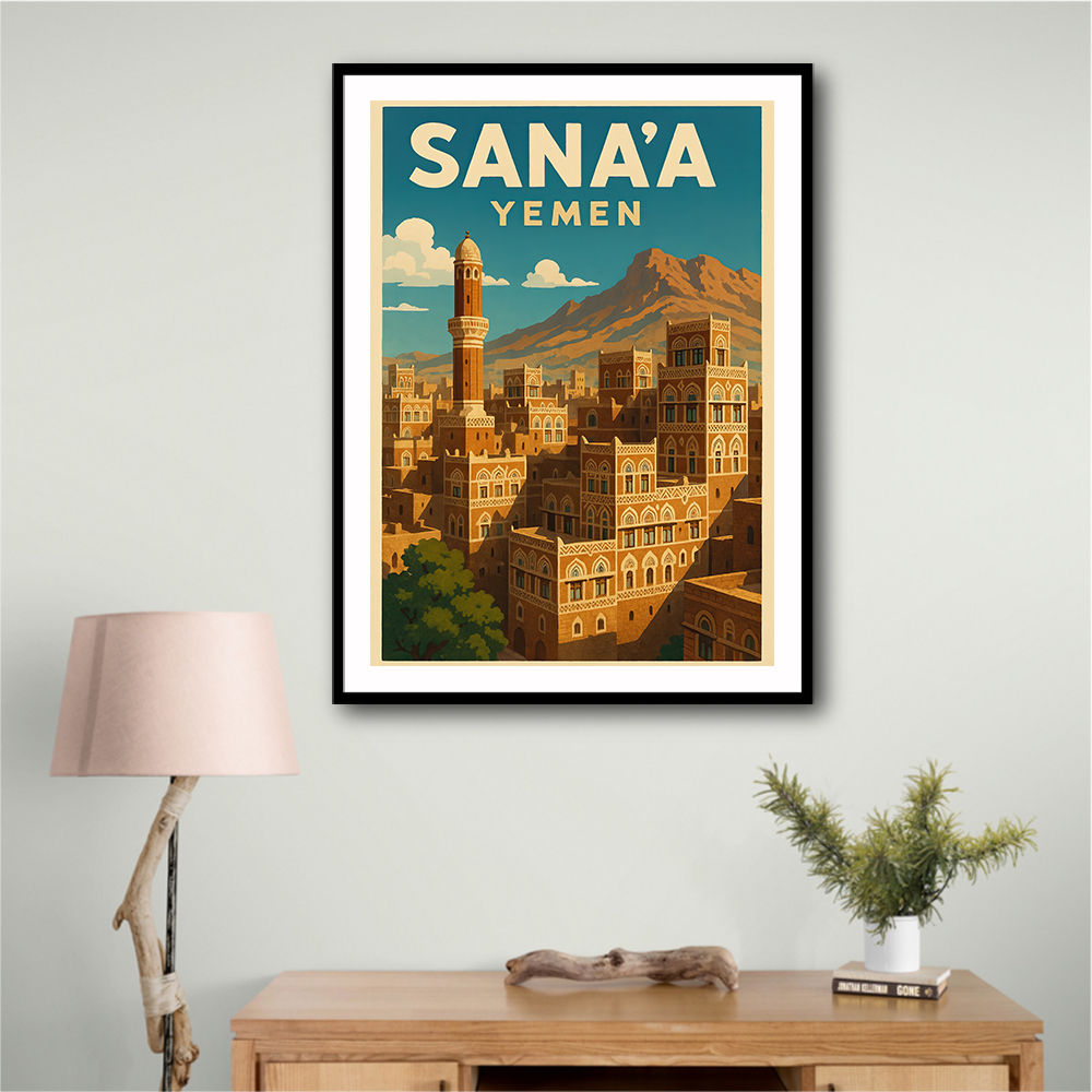 Sanaa Yemen Travel Poster 1 Wall Art