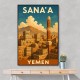 Sanaa Yemen Travel Poster Wall Art