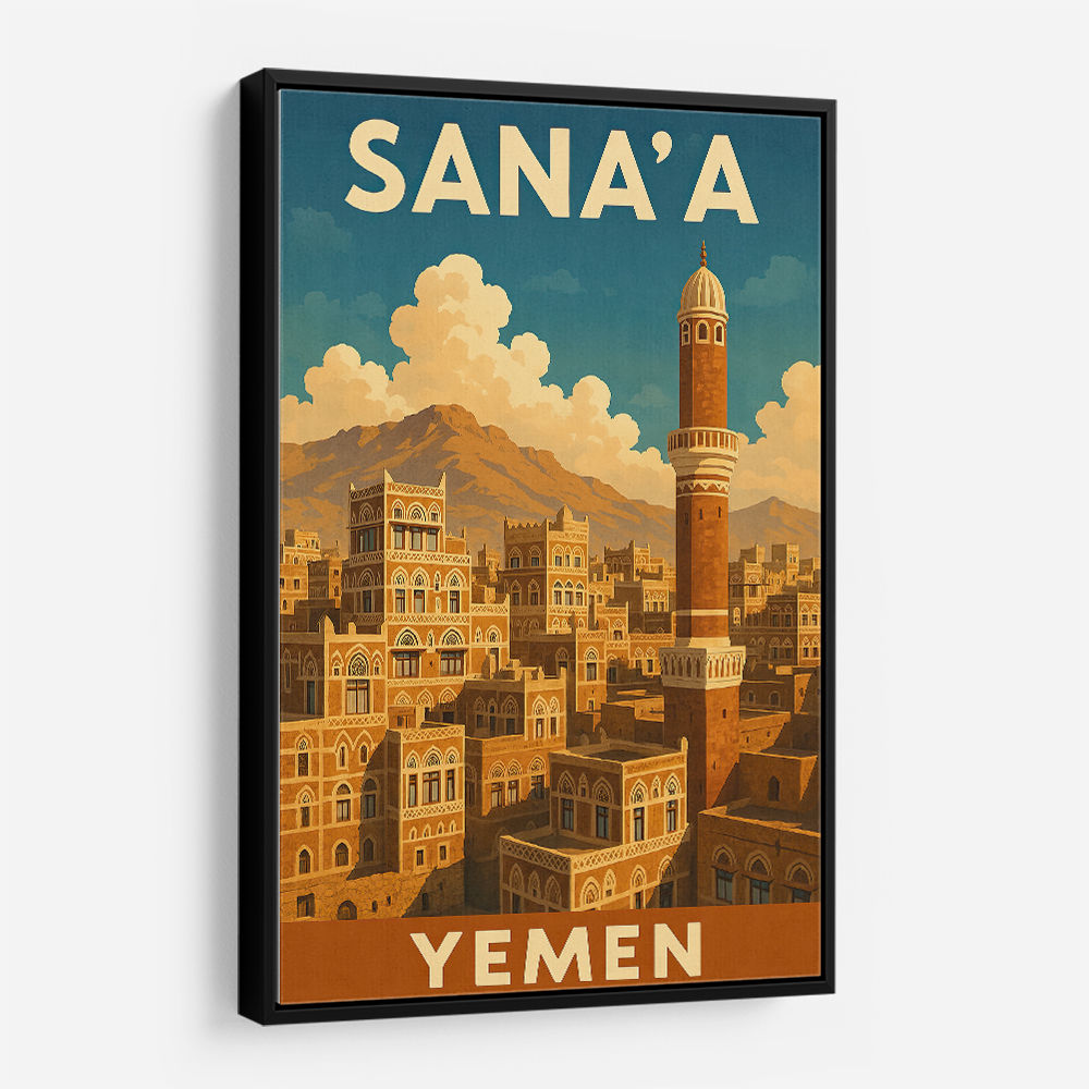 Sanaa Yemen Travel Poster Wall Art