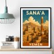 Sanaa Yemen Travel Poster Wall Art