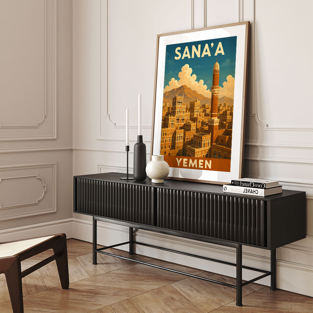 Sanaa Yemen Travel Poster Wall Art