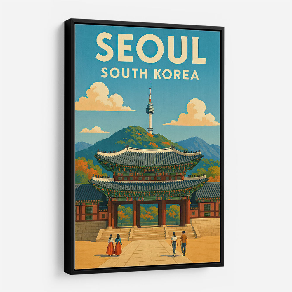 Seoul South Korea Travel Poster 1 Wall Art