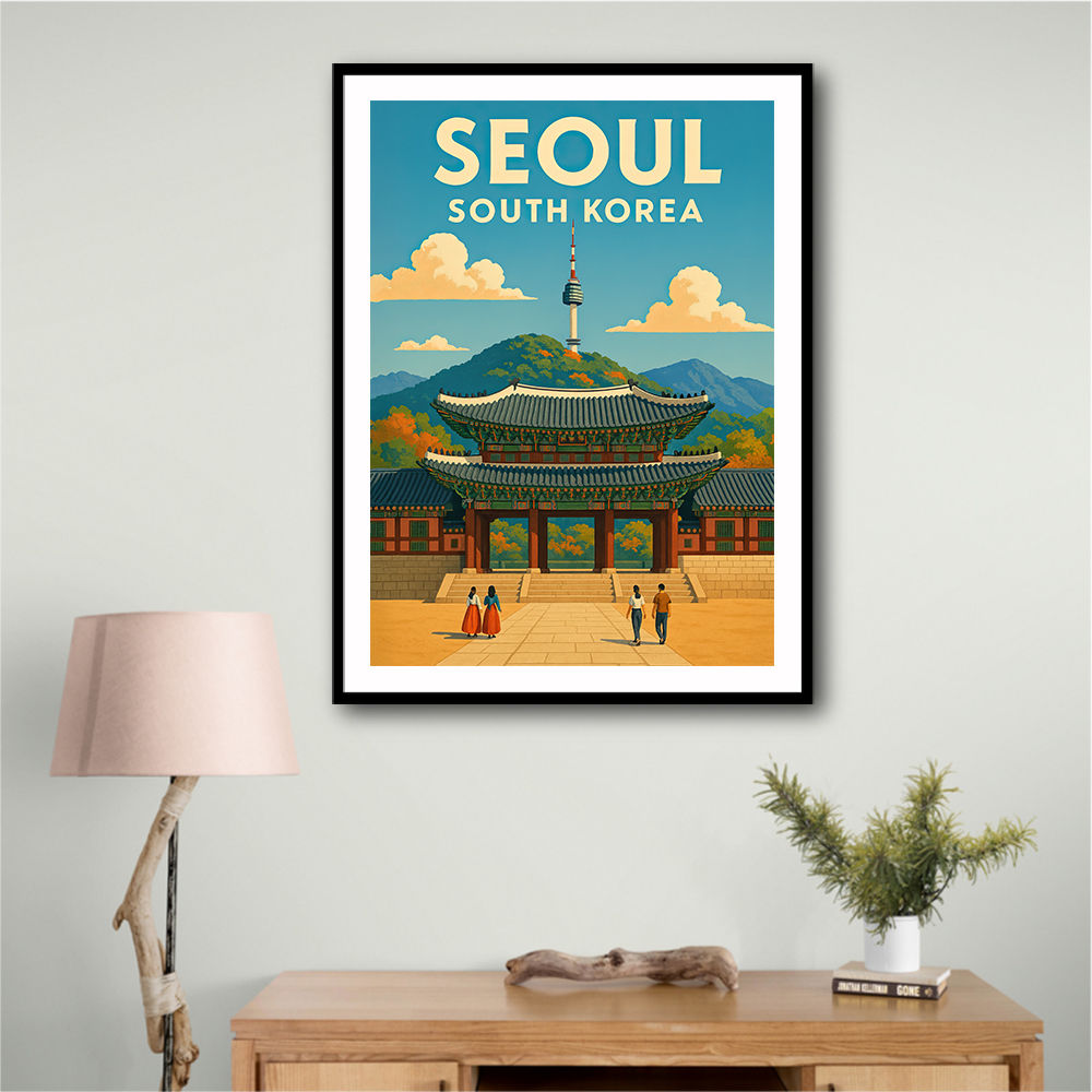 Seoul South Korea Travel Poster 1 Wall Art