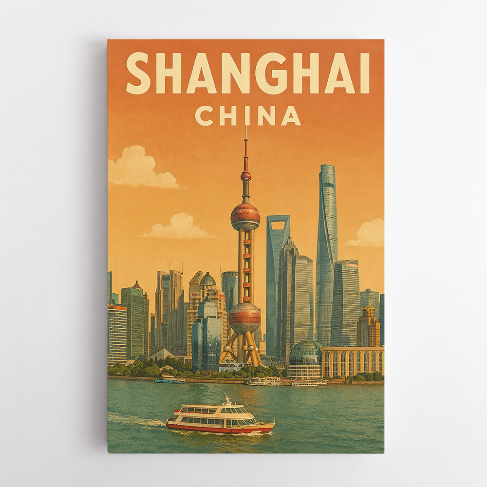 Shanghai Travel Poster 1 Wall Art