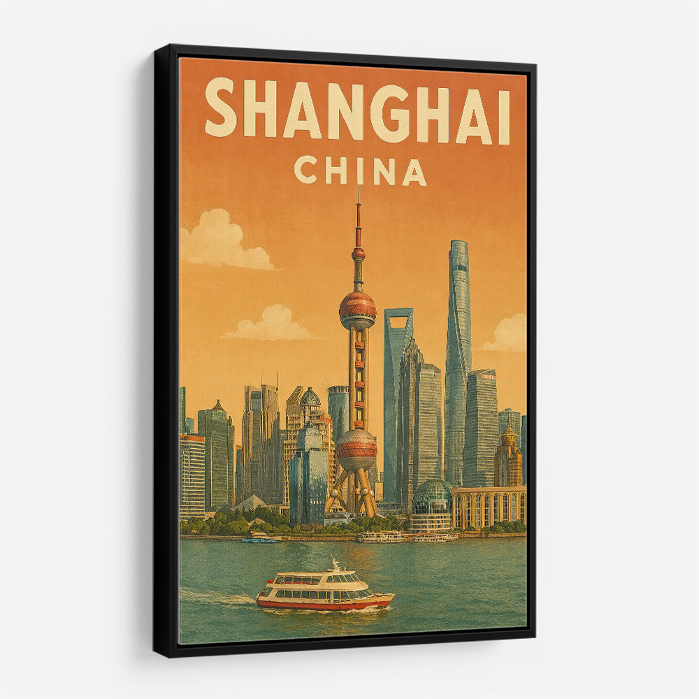 Shanghai Travel Poster 1 Wall Art