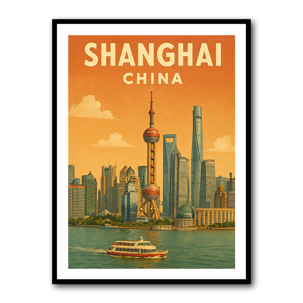 Shanghai Travel Poster 1 Wall Art