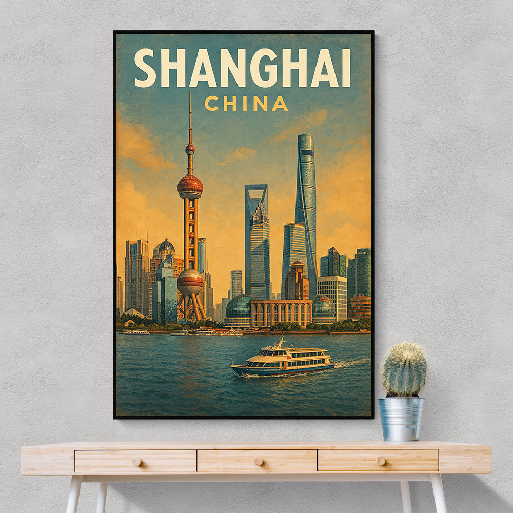 Shanghai Travel Poster Wall Art