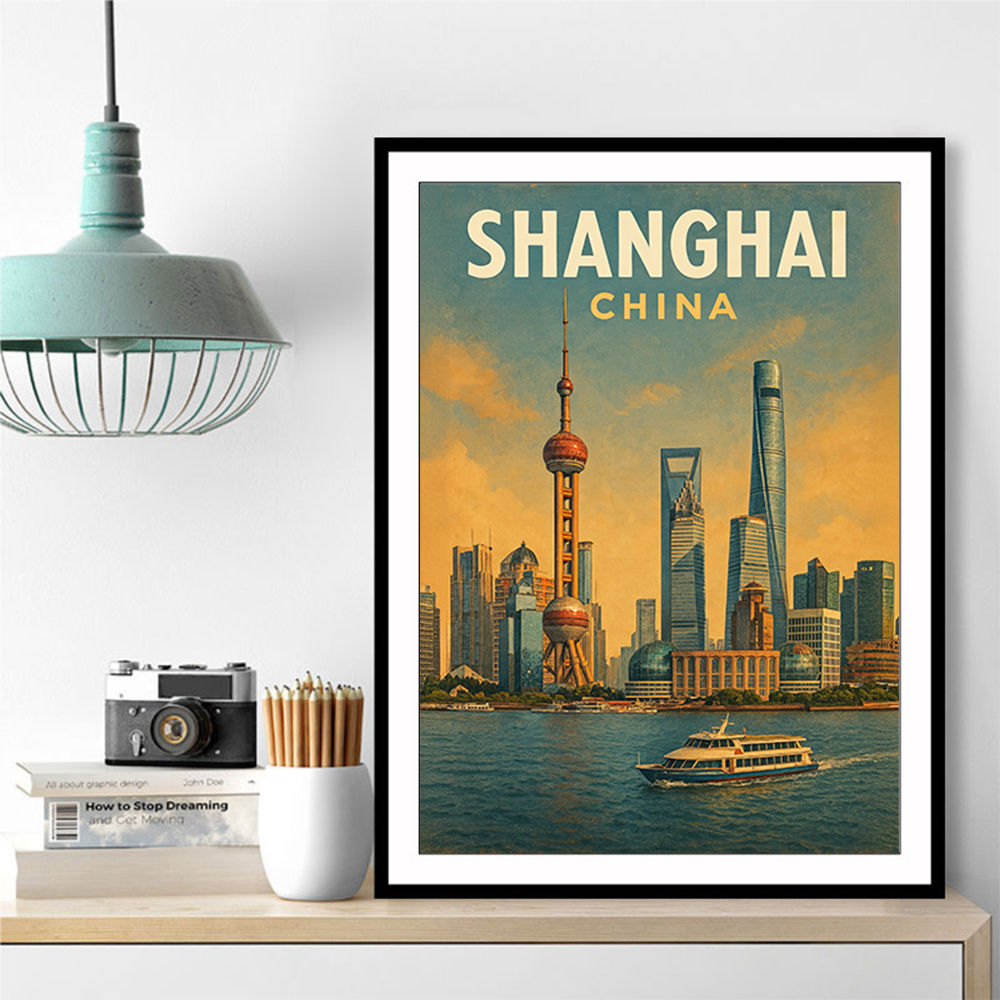 Shanghai Travel Poster Wall Art