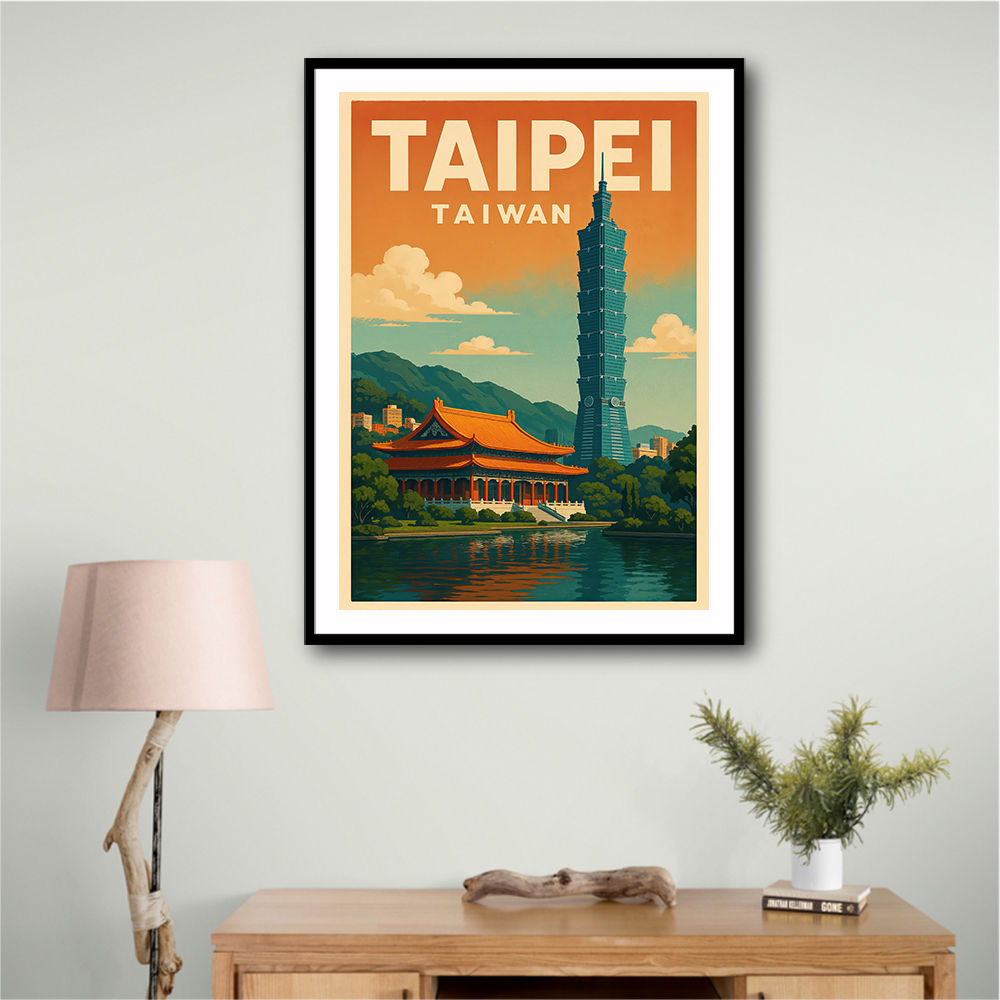 Taipei Taiwan Travel Poster 1 Wall Art