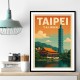 Taipei Taiwan Travel Poster 1 Wall Art